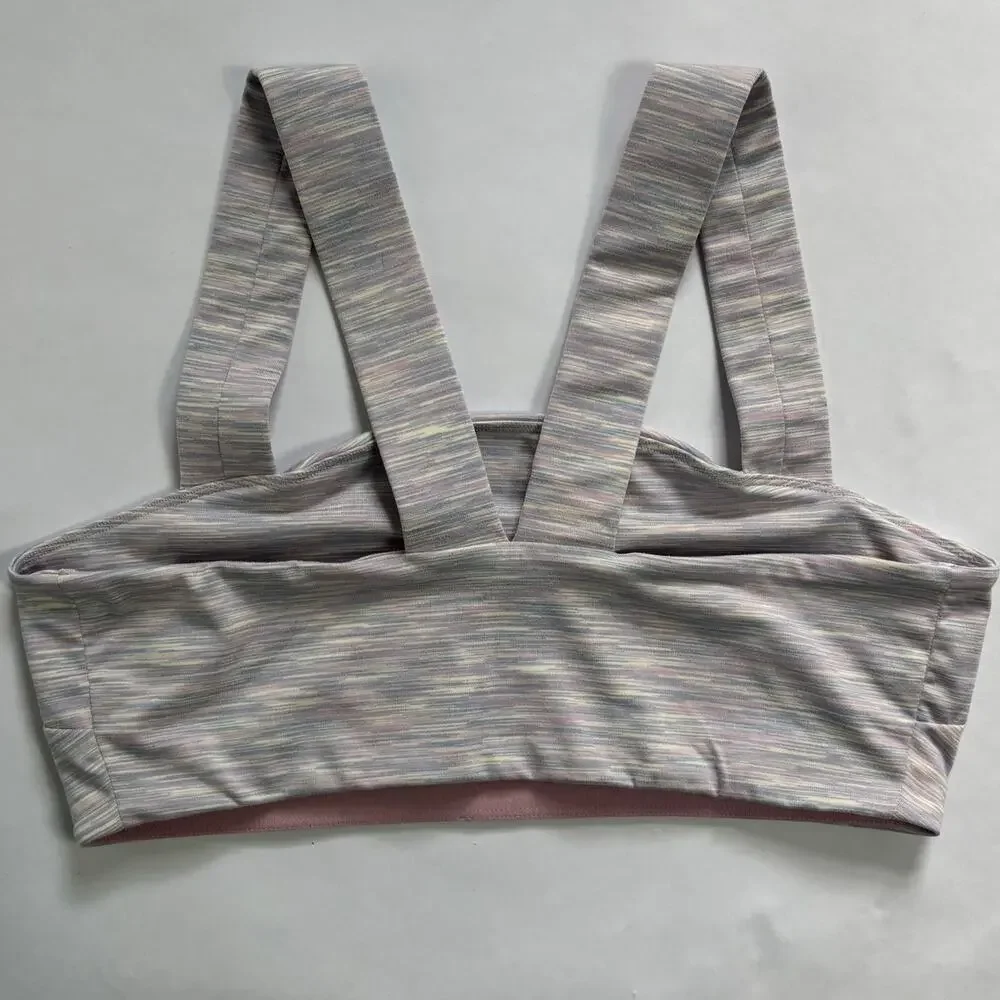 Outdoor Voices Free Form Sports Bra Womens Large Bandeau Super Bloom Lavender